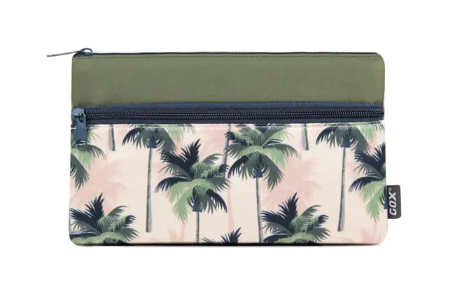 Two Compartment Neoprene Flat Shape Pencil Case With Prints