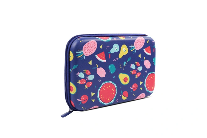 Large Size EVA PU Coated Hard Shell Pencil Case In Prints
