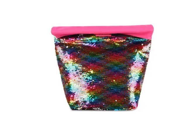 Large Size Rainbow Sequin Roll Top Snack Bag